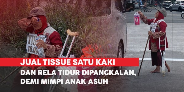 Bu Hendi, Penjual Tisu yang Pincang dan Tidur di Pangkalan Ojek