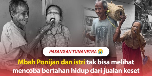 Juang Pasutri Tunanetra Jual Keset Sepi Pembeli