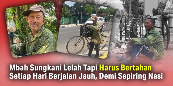 Berjuang di Usia 71 Tahun, Mbah Sungkani Dorong Sepeda Rusak Demi Jualan Peyek