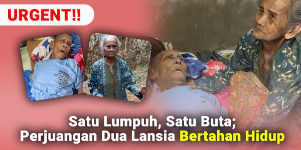 Bantu Lansia Renta Tunanetra Rawat Suami Sakit Keras