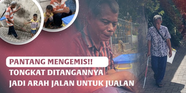 Berjalan 10 km Tiap Hari, Tuna Netra Berjuang Demi Sekolah Anak