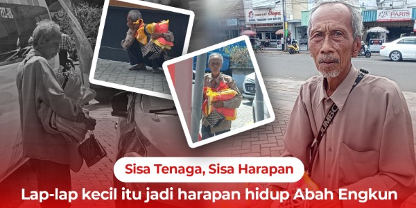 Abah 75 Tahun Kais Sesuap Nasi dengan Berjualan Kain Lap