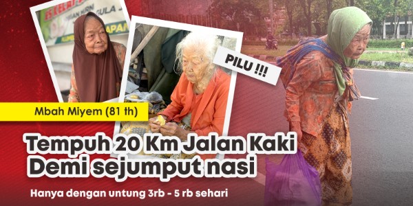 Mbah Miyem Jalan 20 KM Jualan Buah Demi Bisa Makan Sehari"