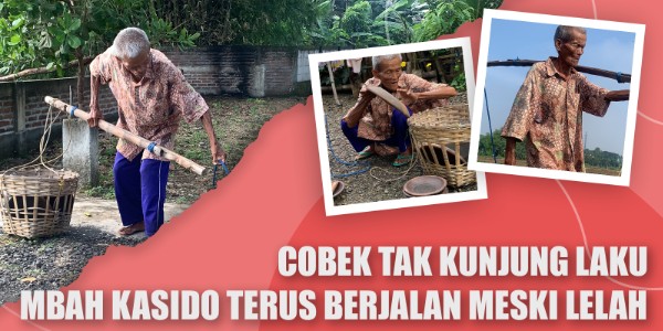 Pikul 15 Kg Cobek, Mbah Kasido Jalan Belasan Km Demi Keluarga