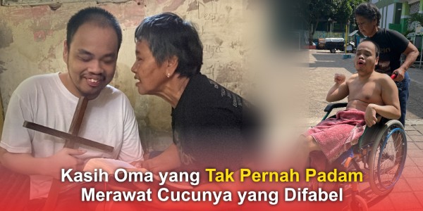 Di Balik Salib Doanya, Oma Penjual Kopi Berjuang Untuk Sang Cucu